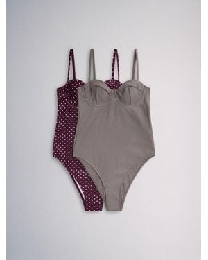 The Set 2 Pack Cupped Swimsuits - Purple