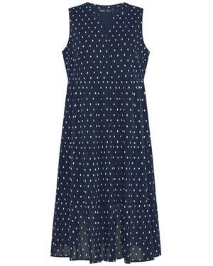 M Com Petite Dobby Sleeveless Tiered Midi Dress - Blue