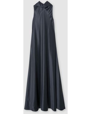 Reiss Fae - Gray Petite Satin Cape Maxi Dress, Us 10 - Blue