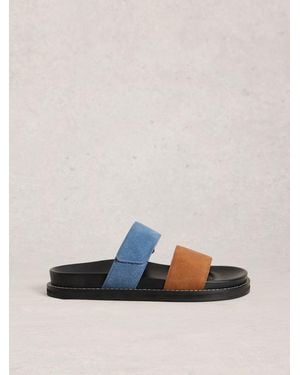 White Stuff Stuff Zoey Footbed Mules - Blue