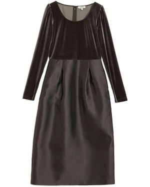 Albaray Velvet & Taffeta Tulip Dress - Black