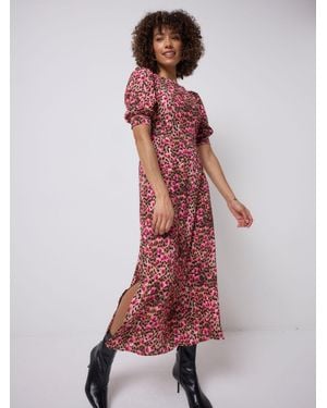 Scamp & Dude Paradise Cheetah Midi Dress - Red