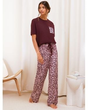 Friends Like These Burgundy Short Sleeve Pajamas Set - Pink