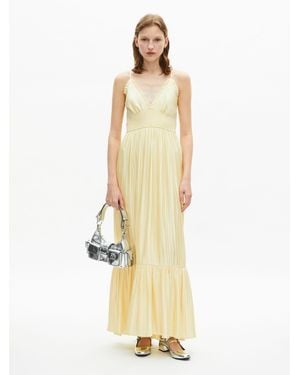 The Kooples V-Neck Sheered Waist Cami Maxi Dress - Metallic