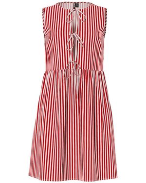 Pieces Sleeveless Tie Short Dress - Red
