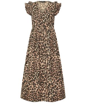 M Com Petite 100% Cotton Poplin Midi Dress - Braun