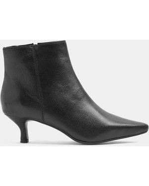 Evans Wide Fit Suede Kitten Heel Pointed Boots - White