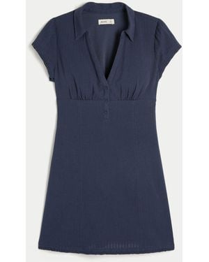 Hollister Collared Shirt Dress - Blue