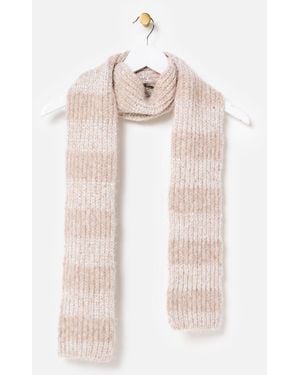Oliver Bonas Striped Heavyweight Tassel Scarf - White