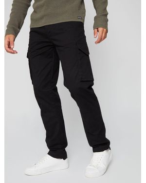 Threadbare Cotton Cargo Pants With Stretch - Black