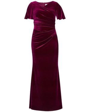 Gina Bacconi Minka Velvet Maxi Dress With Cowl Neck - Purple