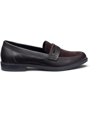 Hotter Wide Fit Dorset Slip On Loafers - Schwarz