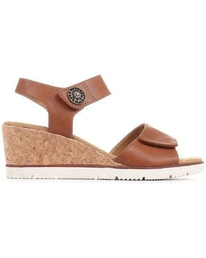 Pavers Adjustable Wedge Sandals - Brown
