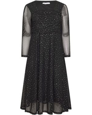 Yours Curve London Sequin Mesh Maxi Dress - Schwarz