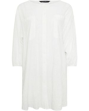 Evans Linen Longline Tunic Shirt - White