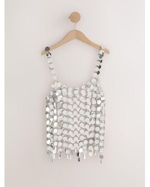 Next Disco Mirror Sleeveless Top - Natural