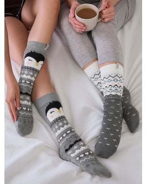 Totes Original Slipper Socks 2 Pack - Grey