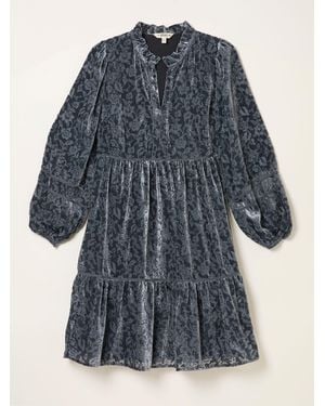 FatFace Fatface Riley Devore Mini Dress - Blue