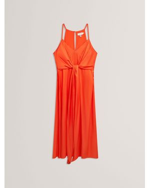 Ted Baker Beckki Tie Waist Sleeveless Midi Dress - Rot
