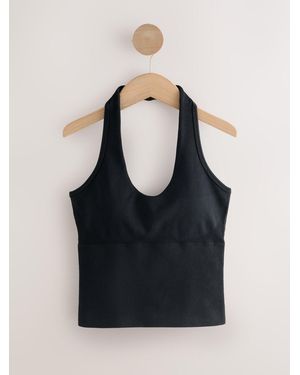 Self Seamfree Halter Sports Top - Black