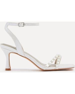 Linzi Ivory Bridal Adelaide Pearl Embellished Block Heels - White
