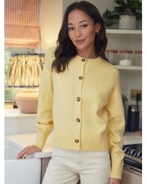 Threadbare Button Up Knitted Cardigan - Yellow