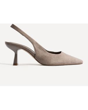 Linzi Featured Slingback Court Heels - White