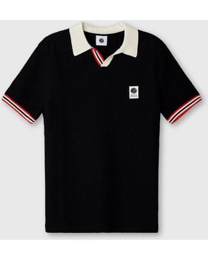Pretty Green Stratosphere Knit Polo Shirt - Black