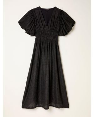 FatFace Fatface Tabitha Petite Textured Midi Dress - Black