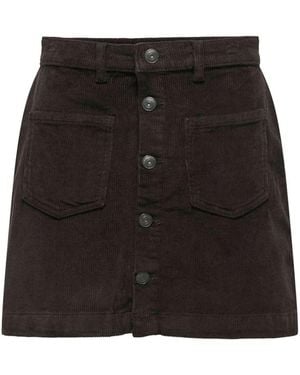 ONLY Corudroy Button Through Short Skirt - Black
