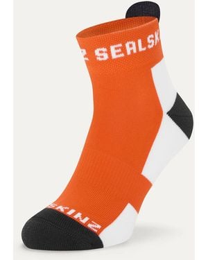 SealSkinz Ankle Silfield Lightweight Running Socks - Orange