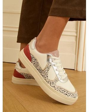 Love & Roses Mix Flatform Comfort Retro Low Top Sneakers - Brown