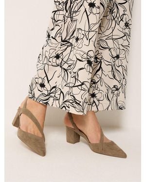 Long Tall Sally Asymmetric Block Heels - Natural