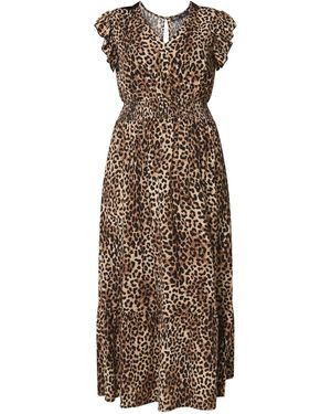 M Com Petite V-Neck Maxi Dress - Brown