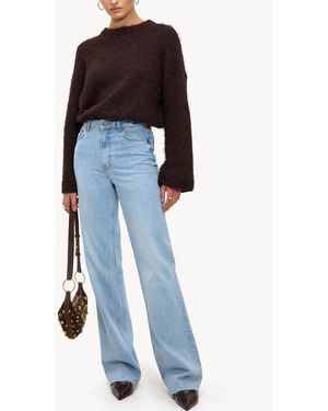 Loavies The Straight Fit Ruffle Jeans - Blue