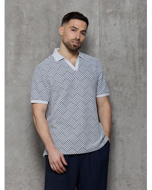 Kem Collection Jacquard Regular Fit Polo Shirt - Gray