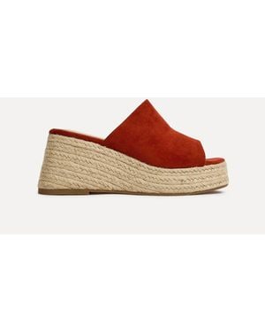 Linzi Espresso Espadrille Mule Sandals - Brown