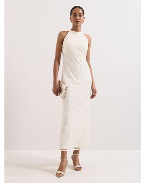 Phase Eight Marie Beaded Dress - Natural