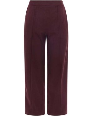 M Com Petite Pintuck Wide Leg Pants - Purple