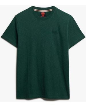 Superdry Dark Essential Company Logo Embroidered T-Shirt - Green