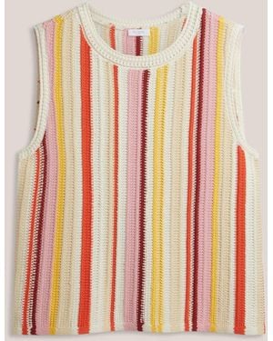 Hobbs Ivory Multi Zadie Cotton Stripe Knitted Tank - Pink