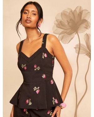 Love & Roses X Rhs Tailored Embroidered Waistcoat - Black
