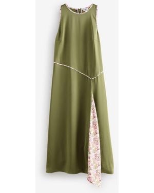 Cath Kidston Sleeveless Satin A Line Dress - Green