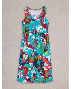 White Stuff Heidi 100% Cotton Jersey Dress - Blue