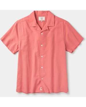 aubi Brambling Seersucker Short Sleeved Shirt - Pink