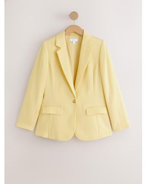 Next Crinkle Fabric Single Breasted Blazer - Metallic