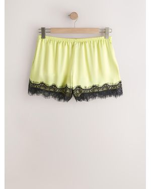 Next Lace Trim Shorts - Yellow