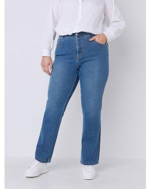 Evans Curve Straight Leg Jeans - Blue