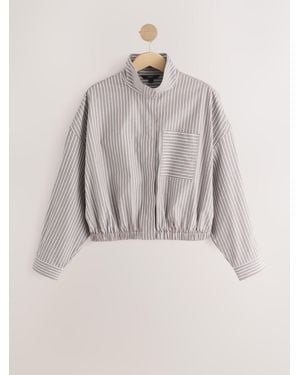 Next Funnel Neck Bomber Shirt - Natural