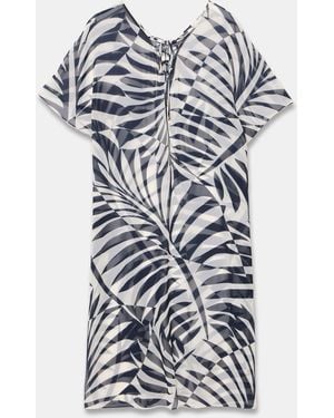 Mint Velvet Mint Velvet Leaf Print Beach Kaftan - White
